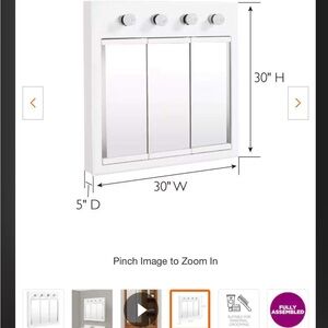 Design house 4 light medicine cabinet brand new in box